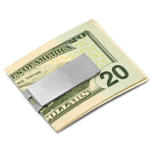 Brushed Stainless Steel Engravable Money Clip - Image 2