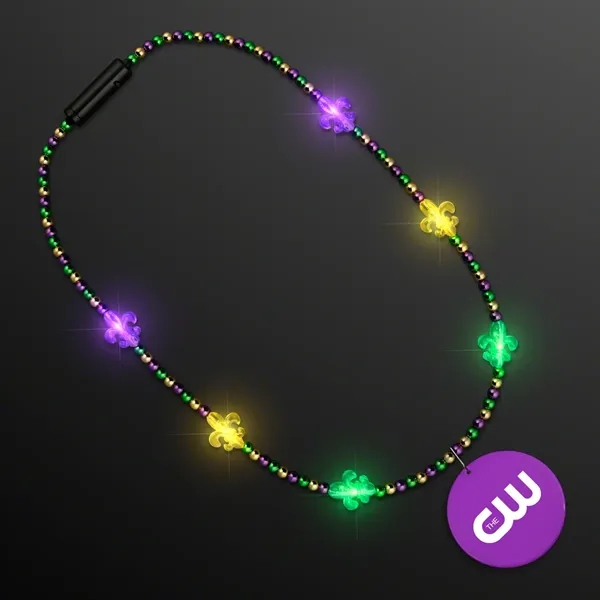 Light Up Fleur de Lis Jewelry, Mardi Gras Medallion - Image 3