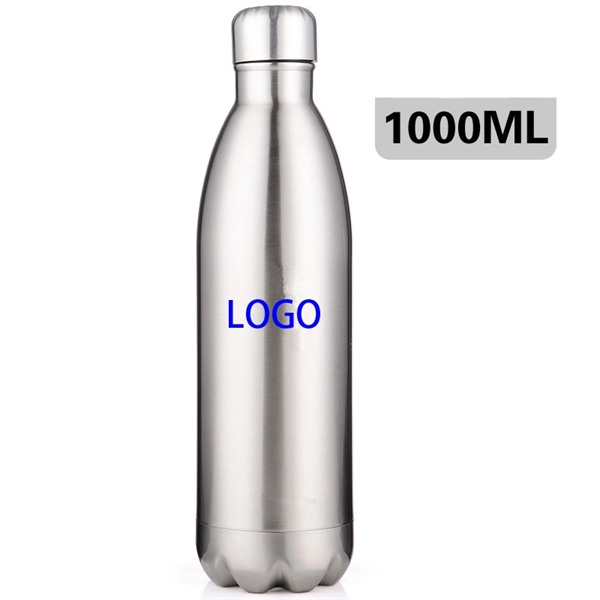 1L capacity 304 stainless steel water bottle - Image 1