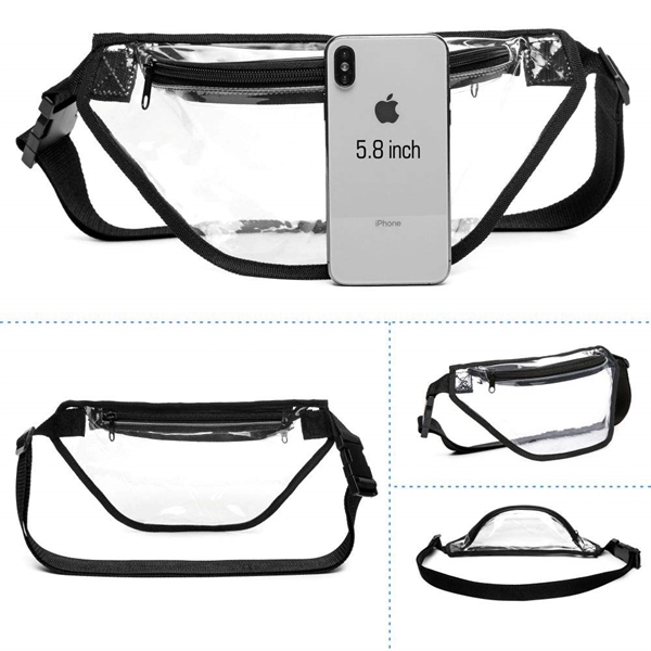 2-Zipper Clear Fanny Pack - Image 2