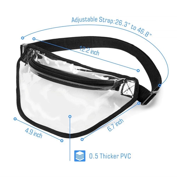 2-Zipper Clear Fanny Pack - Image 3