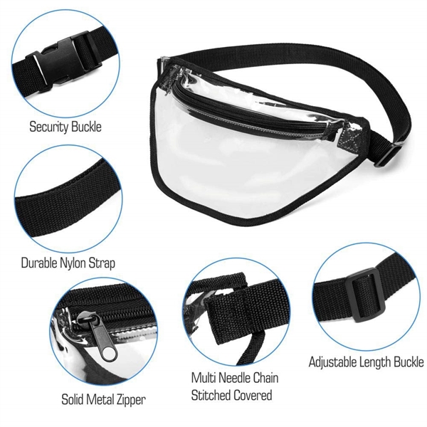 2-Zipper Clear Fanny Pack - Image 4