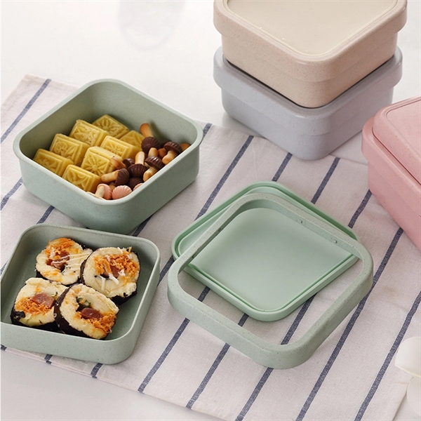 Bamboo Fiber Square Double - Layer Lunch Box - Image 2