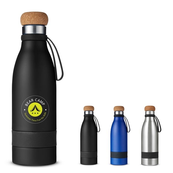 19 oz. Double Wall Vacuum Bottle with Cork Lid - Image 1