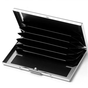 3.7" Stainless steel black titanium credit card case