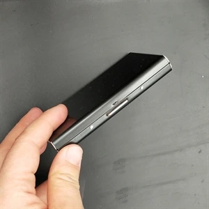 3.7" Stainless steel black titanium credit card case