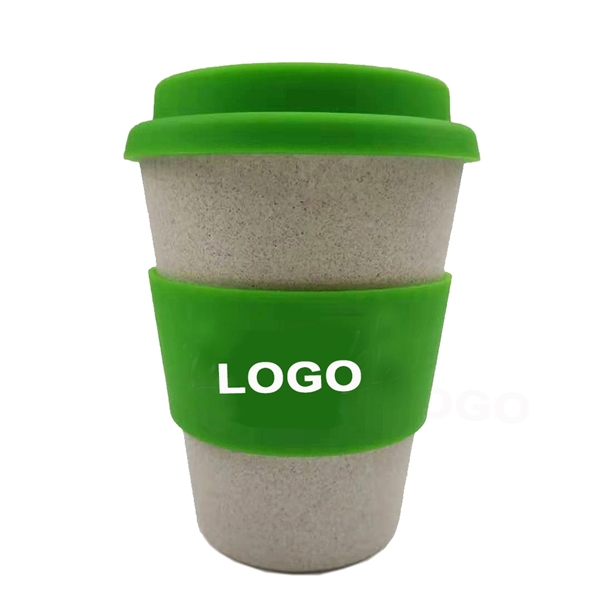 12Oz Bamboo Fiber Coffee Cup With Lid - Image 3