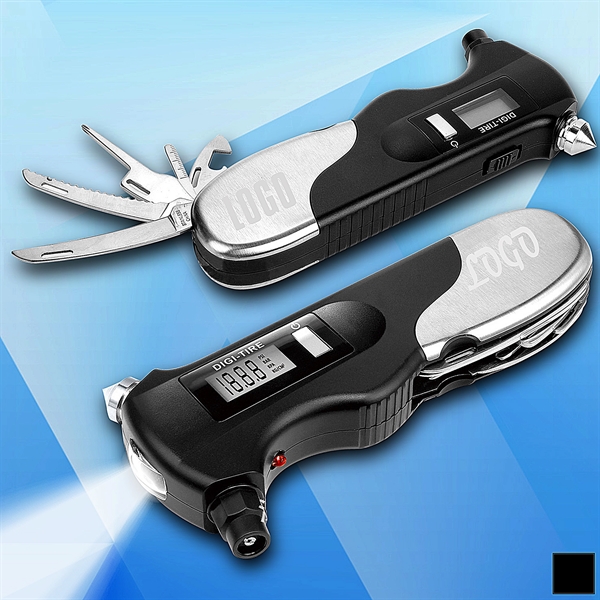 9 in 1 Multifunctional Tire Gauge With Flashlight - Image 1