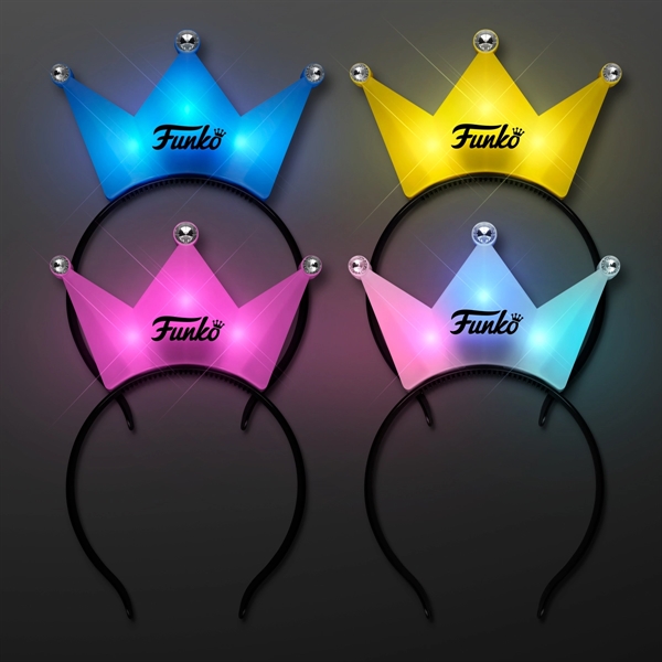 LED Crown Tiara Headbands, Princess Party Favors - Image 1