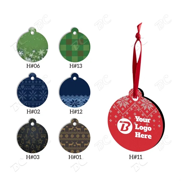Full Color Christmas Ornament - Round - Image 1