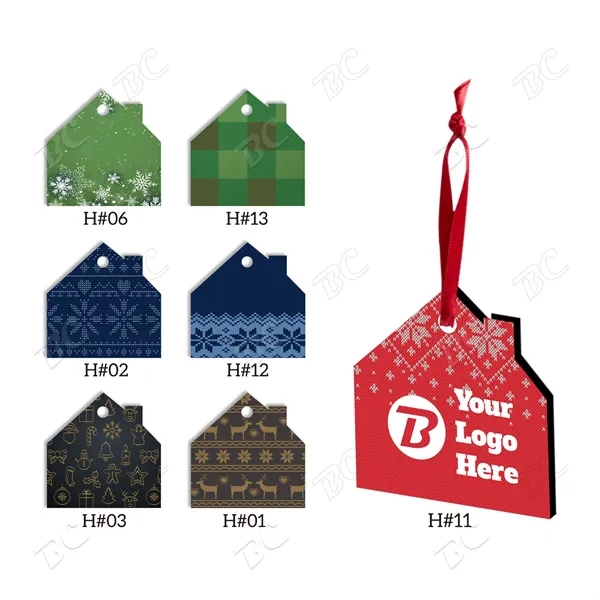 Full Color Christmas Ornament - House - Image 1