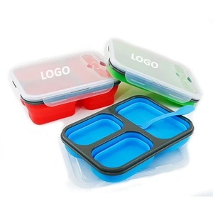 Collapsible Silicone Leakproof  Lunch Bento Box Containers