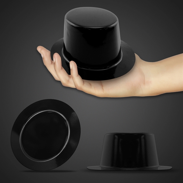Mini Black Plastic Top Hat - Image 2