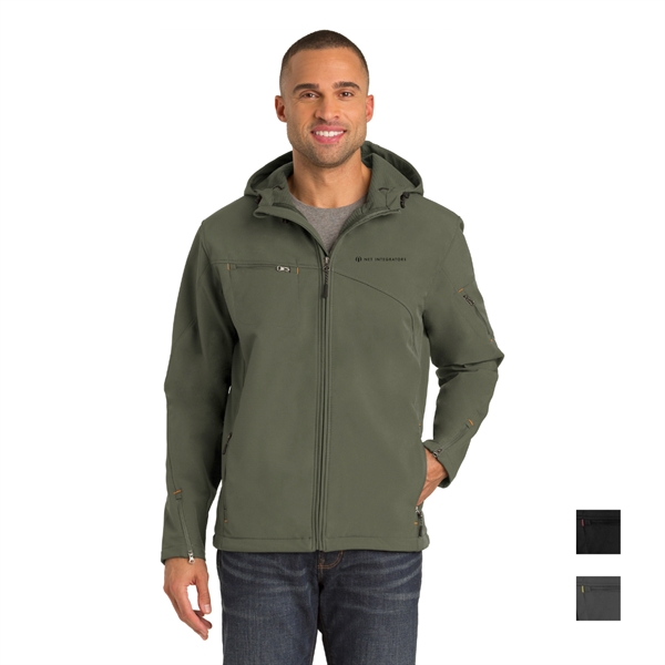 Port Authority® Textured Hooded Soft Shell Jacket - Image 1