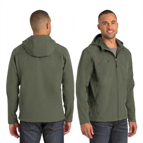 Port Authority® Textured Hooded Soft Shell Jacket - Image 2
