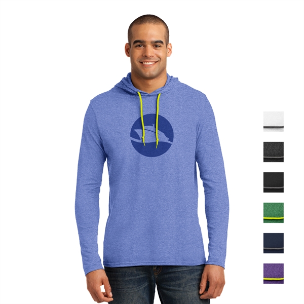 Anvil® 100% Combed Cotton Long Sleeve Hooded T-Shirt - Image 1