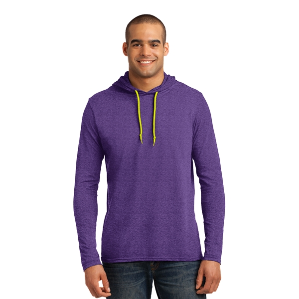 Anvil® 100% Combed Cotton Long Sleeve Hooded T-Shirt - Image 3