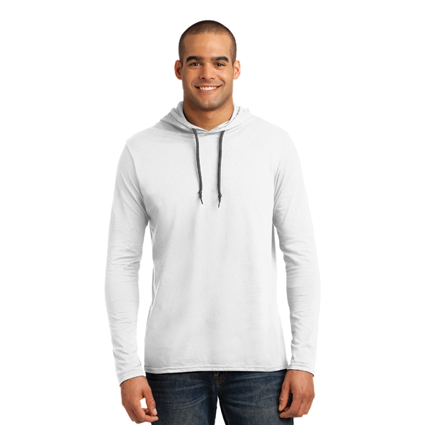 Anvil® 100% Combed Cotton Long Sleeve Hooded T-Shirt - Image 8