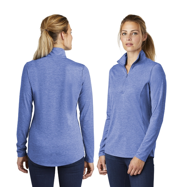 Ladies PosiCharge® Tri-Blend Wicking 1/4-Zip Pullover - Image 2