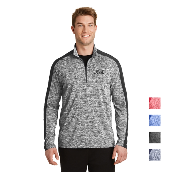 PosiCharge® Electric Heather Colorblock 1/4-Zip Pullover - Image 1