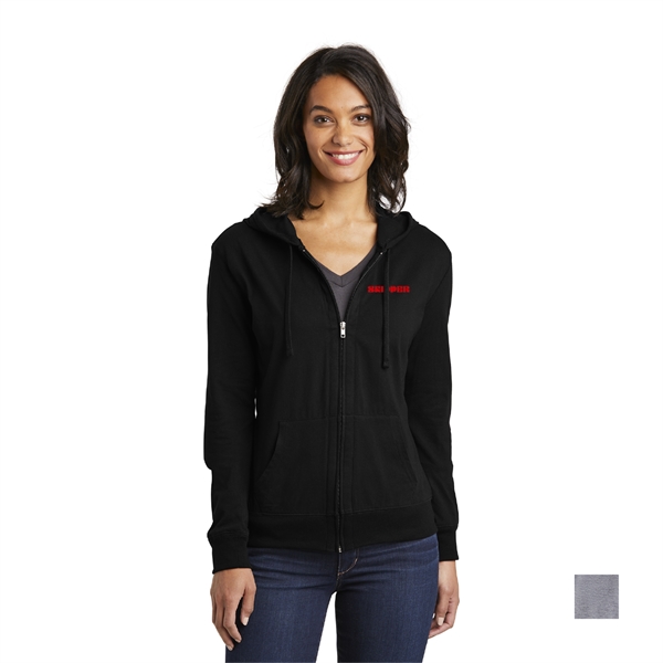 District® Women's Fitted Jersey Full-Zip Hoodie - Image 1