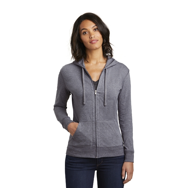 District® Women's Fitted Jersey Full-Zip Hoodie - Image 3
