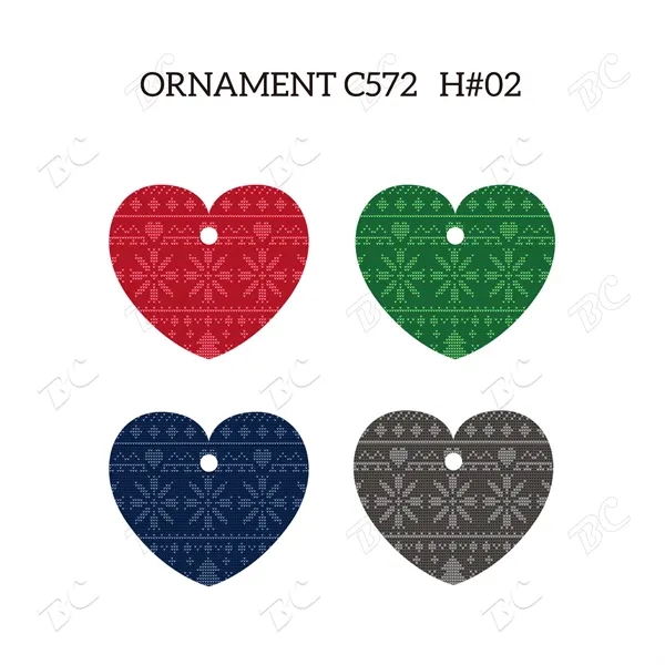 Full Color Christmas Ornament - Heart - Image 3