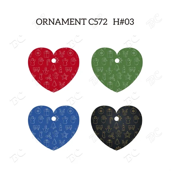 Full Color Christmas Ornament - Heart - Image 4