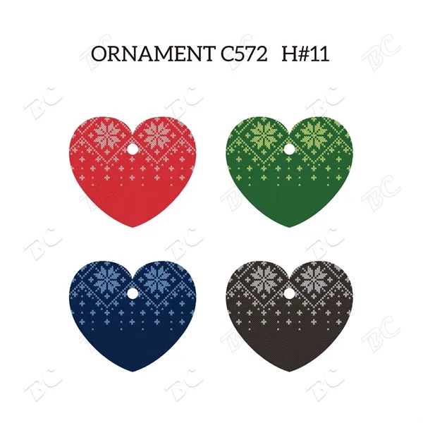 Full Color Christmas Ornament - Heart - Image 6