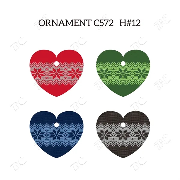 Full Color Christmas Ornament - Heart - Image 7