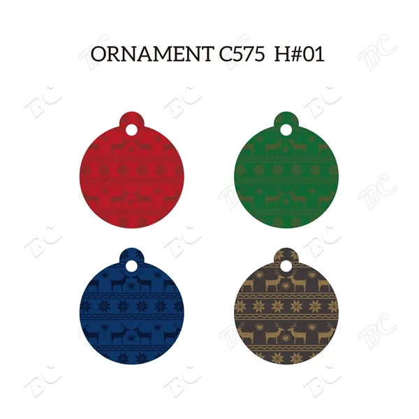 Full Color Christmas Ornament - Round - Image 2