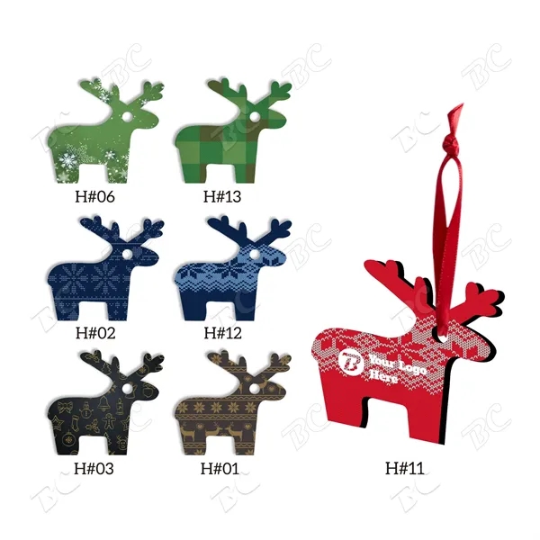 Full Color Christmas Ornament - Reindeer - Image 1