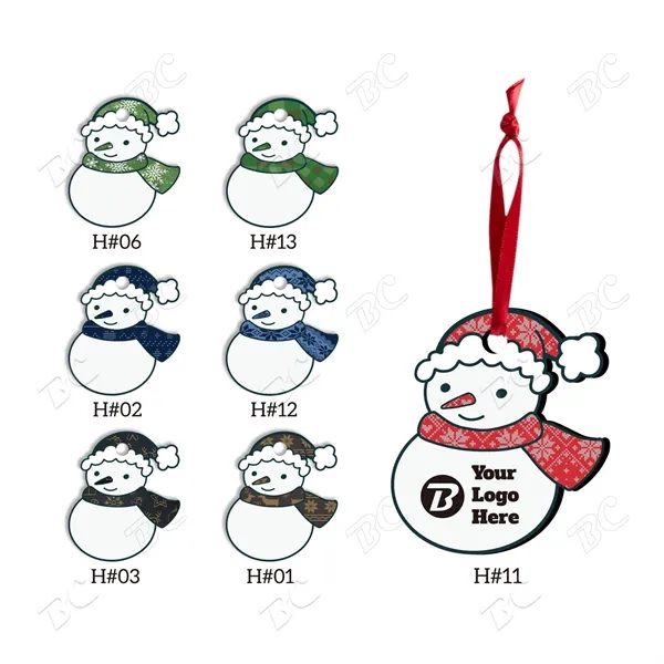 Full Color Christmas Ornament - Snowman - Image 1