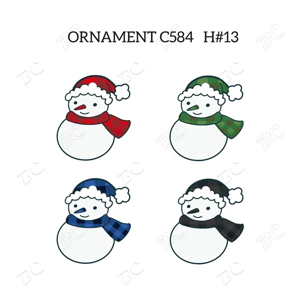 Full Color Christmas Ornament - Snowman - Image 8