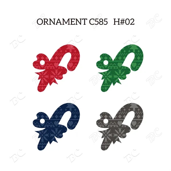 Full Color Christmas Ornament - Cane - Image 3