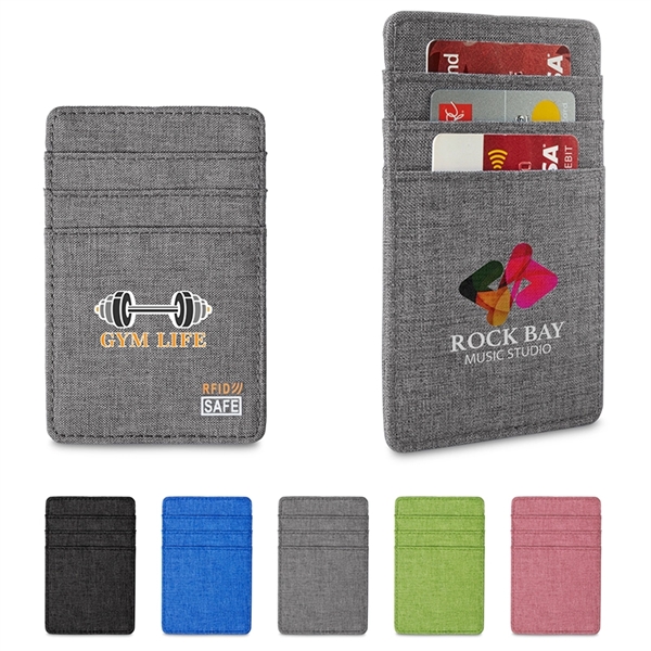 Heathered RFID Wallet with 6 Card Pockets - Image 1