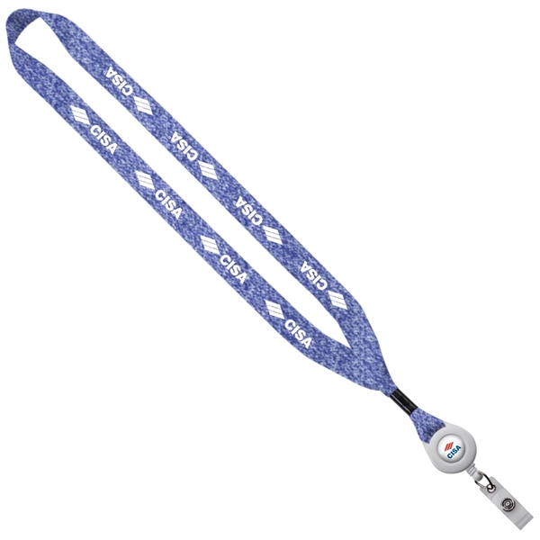 3/4" Marled Lanyard with Retractable Badge Reel - Image 1