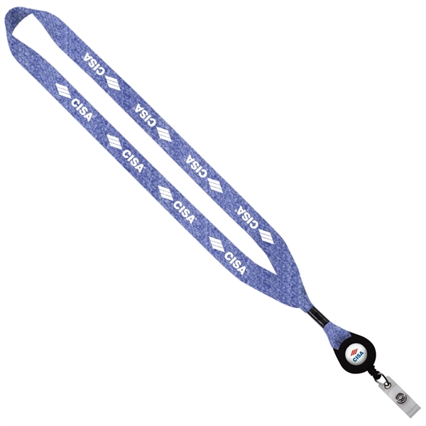 3/4" Marled Lanyard with Retractable Badge Reel - Image 2