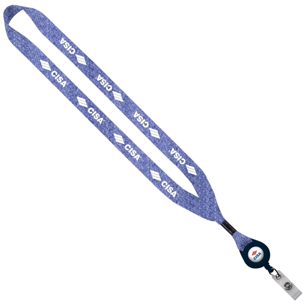 3/4" Marled Lanyard with Retractable Badge Reel - Image 3