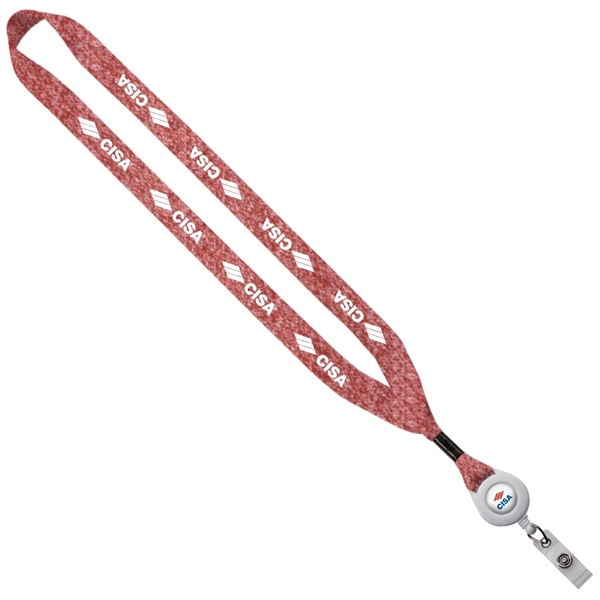 3/4" Marled Lanyard with Retractable Badge Reel - Image 7