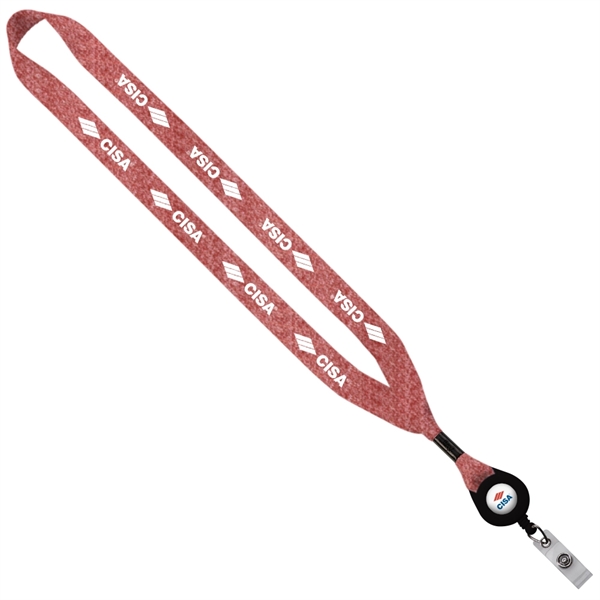 3/4" Marled Lanyard with Retractable Badge Reel - Image 8