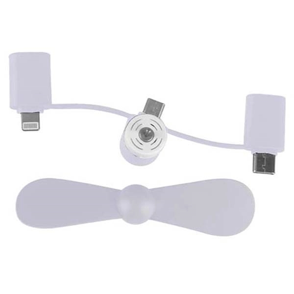 USB Mini fan with 3 in 1 connector with USB Type C - Image 4