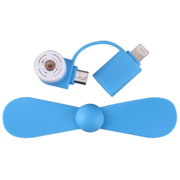 Mini USB Fan with Lightning and Micro USB - Image 2