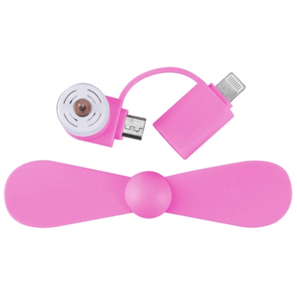 Mini USB Fan with Lightning and Micro USB - Image 4