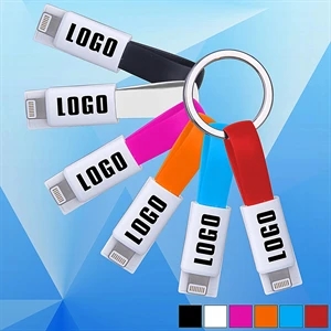 3 in 1 USB Slide Magnet Charging Cable w/ Keychain 