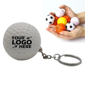Golf Ball Stress Reliever Keychain