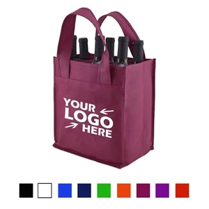 Non-Woven 6- Pack Wine Bottle Tote