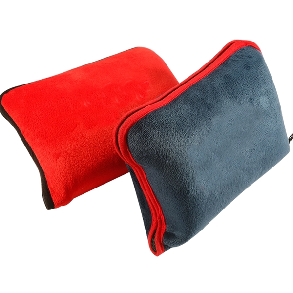 2 In 1 Travel Plush Blanket with Soft Pillow - Image 2