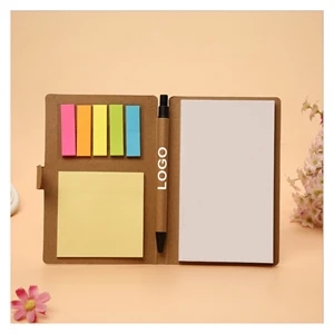 Portable Multi-function Notebook With Note Sticker And Pen