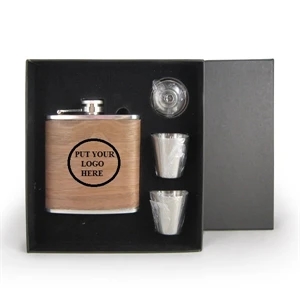 Stainless Steel Hip Flask Gift Set 6oz